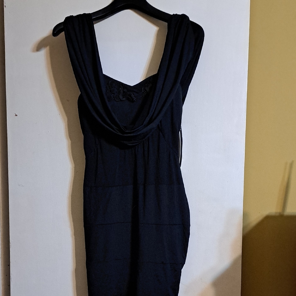 Elegant Black Mini Dress Strechy To Fit
